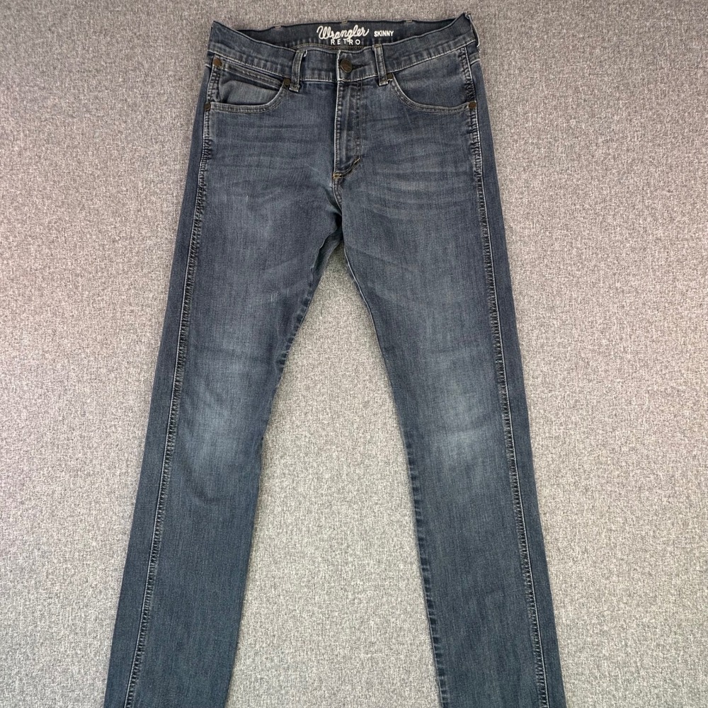 Wrangler Jeans Mens 32x36 Retro Skinny Dark Wash WRT40ST Stretch Denim